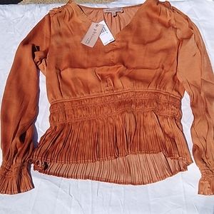 Philosophy Terracotta ruffled blouse